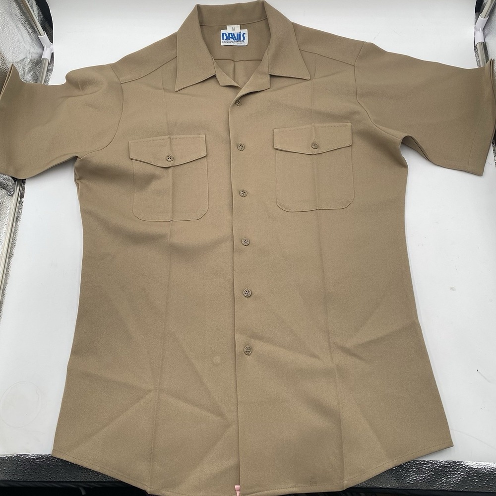US Navy Official Uniform Shirt Khaki Half Sleeve Size Medium Davis‎ LNC